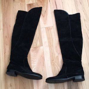 Franco Sarto over the knee black suede boots sz 7.5